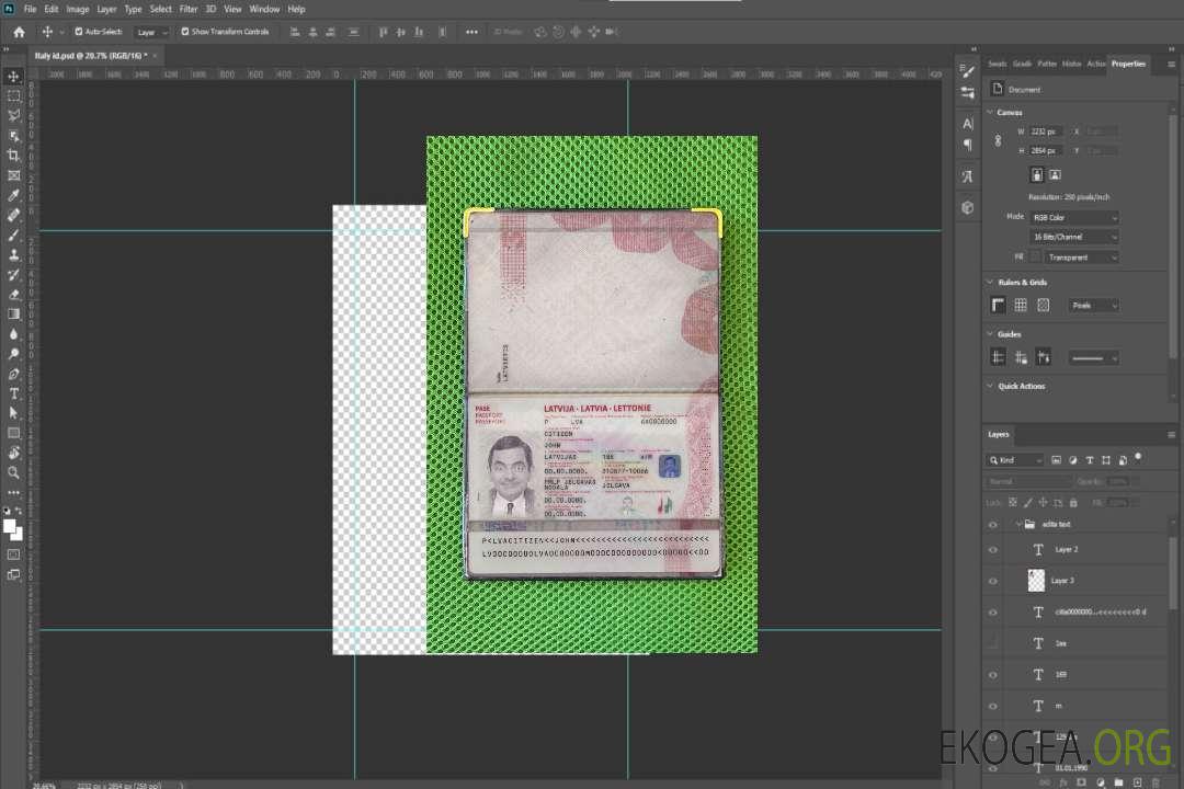 Aperçu de la photo du passeport letton (2015-présent) template